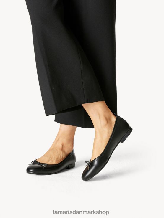 Tamaris Kvinder ballerina - sort/sort mat XVXV8T1812 sko