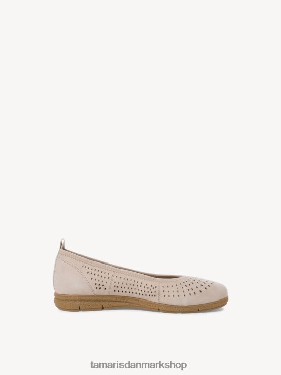 Tamaris Kvinder læder ballerina - beige XVXV8T859 sko