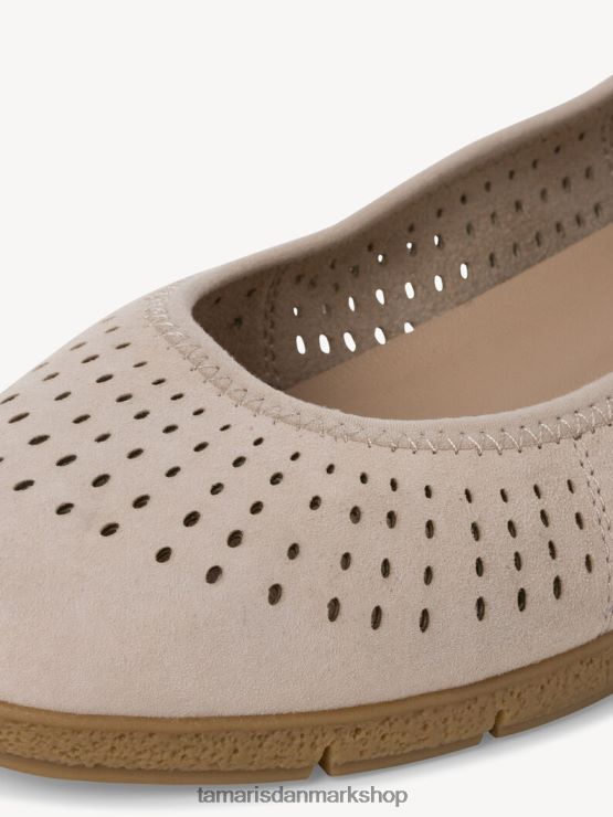 Tamaris Kvinder læder ballerina - beige XVXV8T859 sko