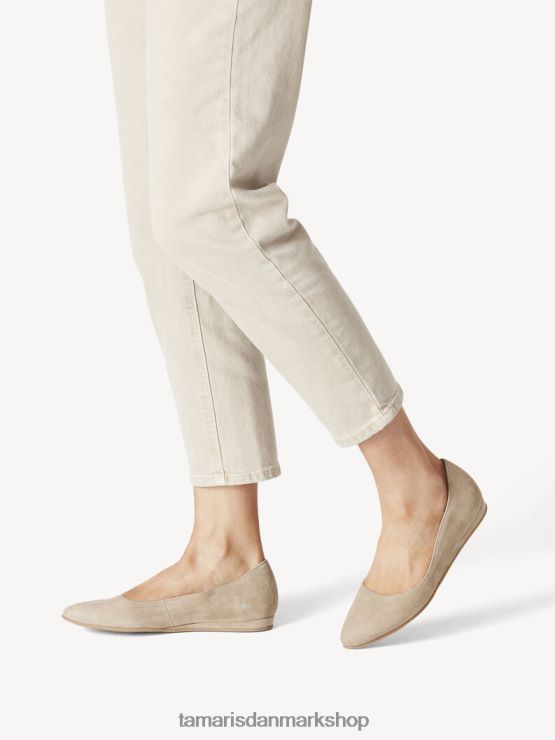 Tamaris Kvinder læder ballerina - beige/taupe XVXV8T1344 sko