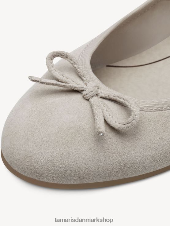 Tamaris Kvinder læder ballerina - beige/taupe ruskind XVXV8T899 sko