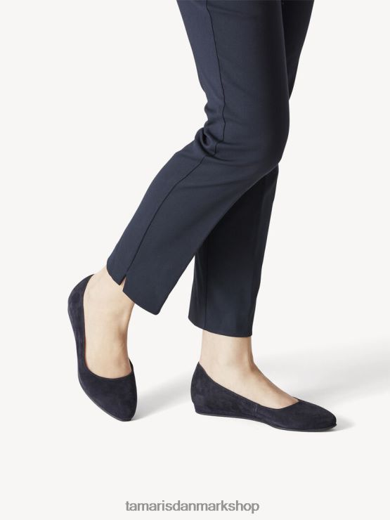 Tamaris Kvinder læder ballerina - blå/marineblå XVXV8T384 sko