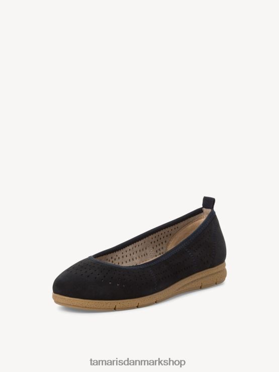 Tamaris Kvinder læder ballerina - blå/marineblå XVXV8T858 sko