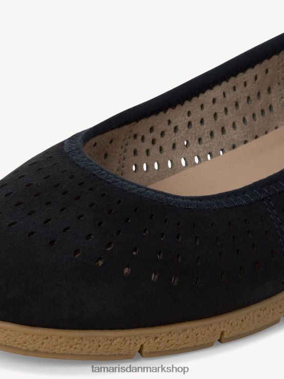 Tamaris Kvinder læder ballerina - blå/marineblå XVXV8T858 sko