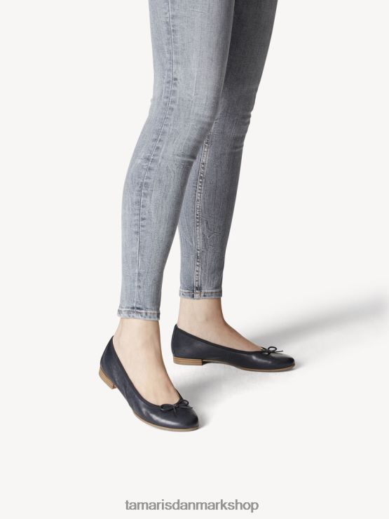 Tamaris Kvinder læder ballerina - blå/marineblå XVXV8T905 sko