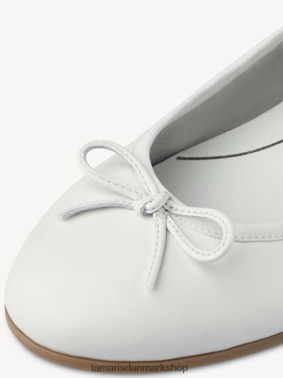Tamaris Kvinder læder ballerina - hvid XVXV8T903 sko