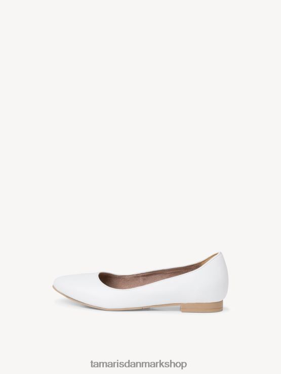 Tamaris Kvinder læder ballerina - hvid/hvid læder XVXV8T105 sko