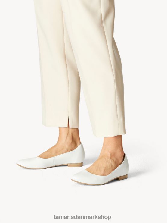 Tamaris Kvinder læder ballerina - hvid/hvid læder XVXV8T105 sko
