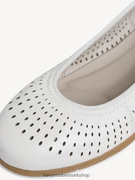 Tamaris Kvinder læder ballerina - hvid/hvid nappa XVXV8T1864 sko