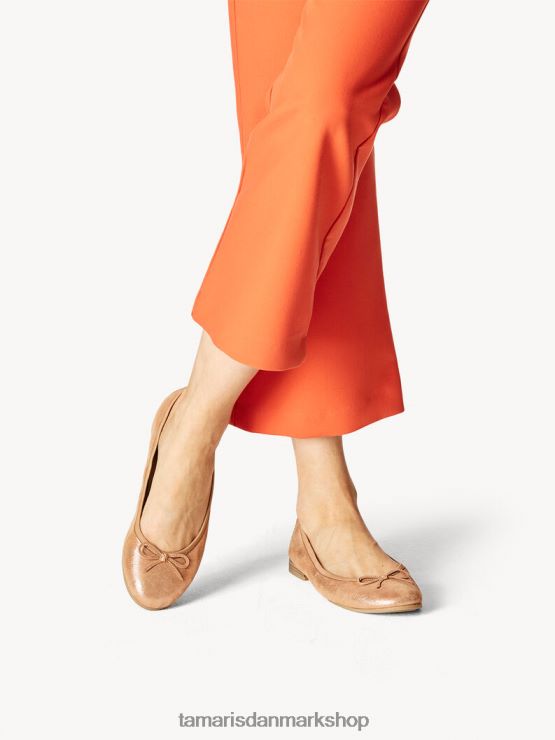 Tamaris Kvinder læder ballerina - metallic/kobber XVXV8T1316 sko