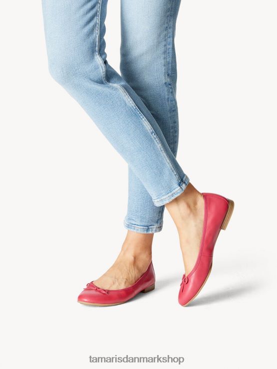 Tamaris Kvinder læder ballerina - pink/fuxia XVXV8T1646 sko