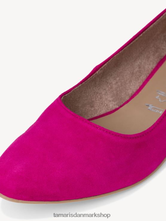 Tamaris Kvinder læder ballerina - pink/fuxia XVXV8T2225 sko