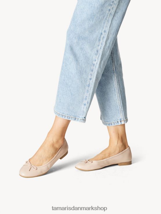 Tamaris Kvinder læder ballerina - rose/pudder XVXV8T1318 sko