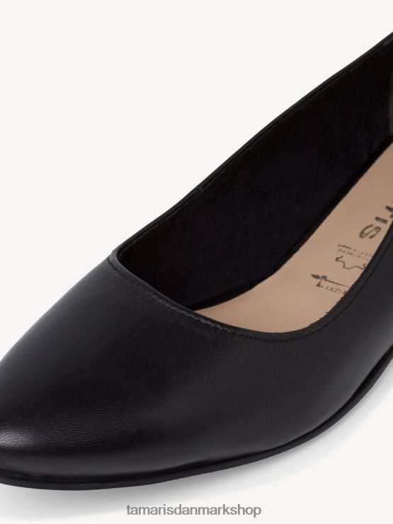 Tamaris Kvinder læder ballerina - sort/sort læder XVXV8T104 sko
