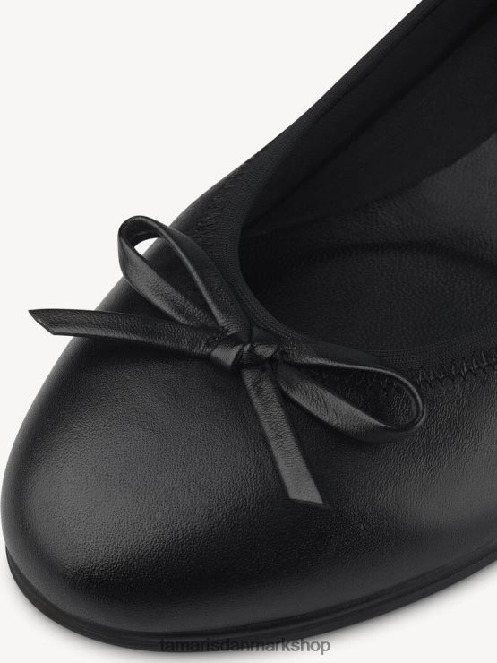 Tamaris Kvinder læder ballerina - sort/sort læder XVXV8T1357 sko