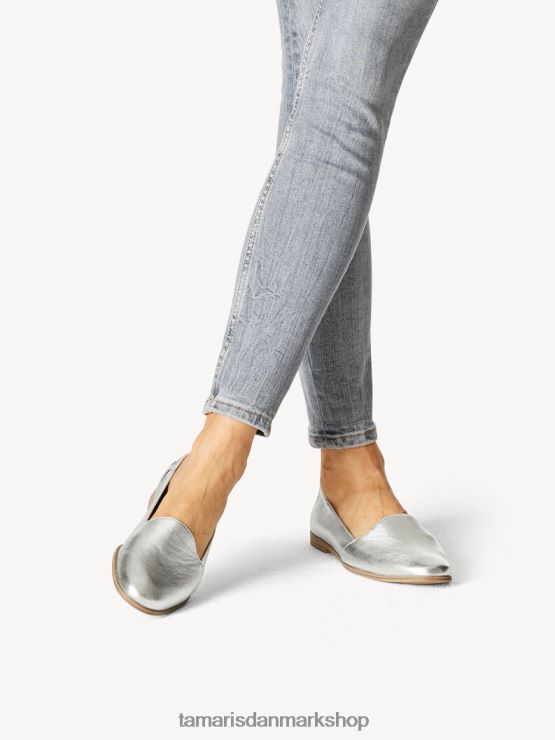 Tamaris Kvinder læder hjemmesko - metallic/sølv XVXV8T1651 sko