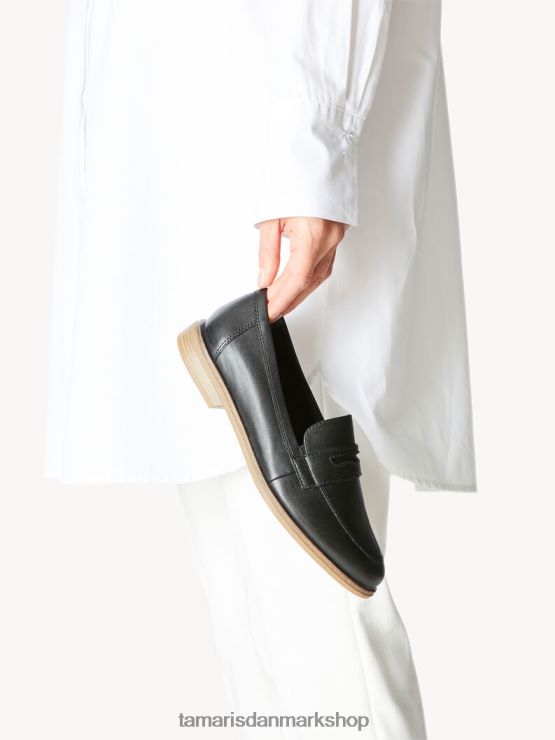 Tamaris Kvinder læder hjemmesko - sort/sort læder XVXV8T1006 sko