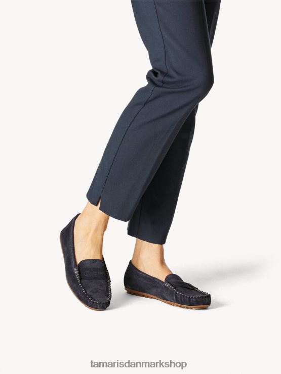 Tamaris Kvinder lædermoccasin - blå/marineblå XVXV8T1090 sko