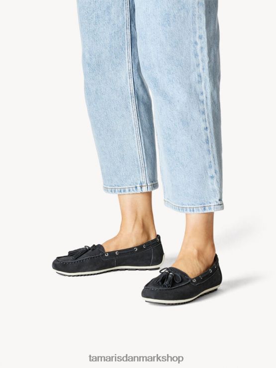 Tamaris Kvinder lædermoccasin - blå/marineblå nubuc XVXV8T1441 sko