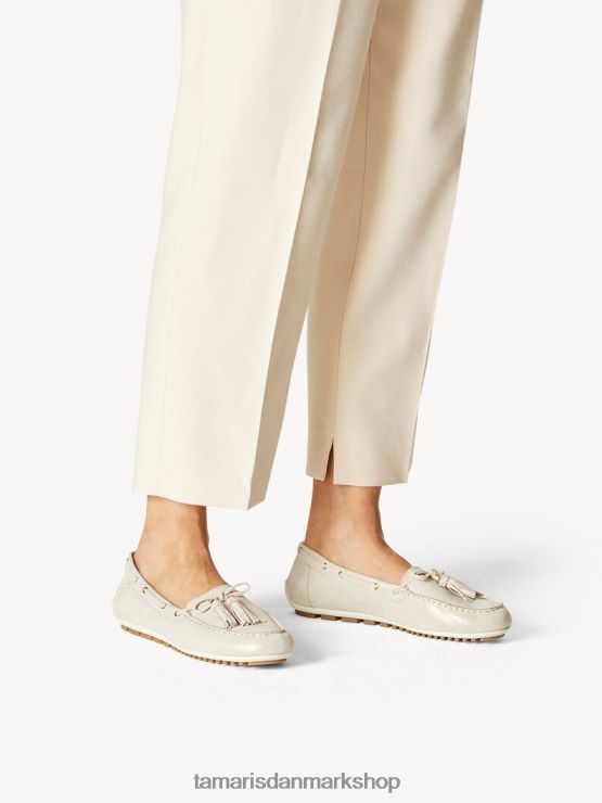 Tamaris Kvinder lædermoccasin - hvid/champagne XVXV8T1428 sko