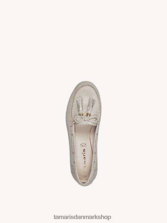 Tamaris Kvinder lædermoccasin - hvid/champagne XVXV8T1428 sko