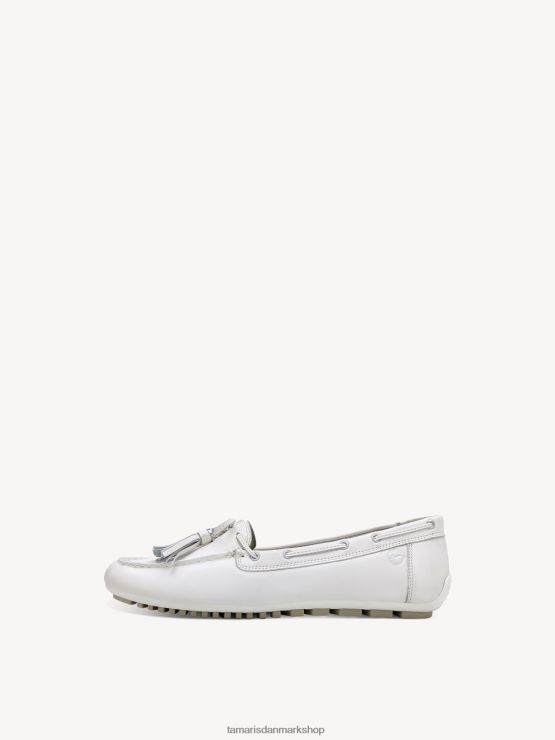 Tamaris Kvinder lædermoccasin - hvid/hvid læder XVXV8T328 sko