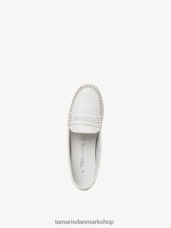 Tamaris Kvinder lædermoccasin - hvid/hvid læder XVXV8T570 sko