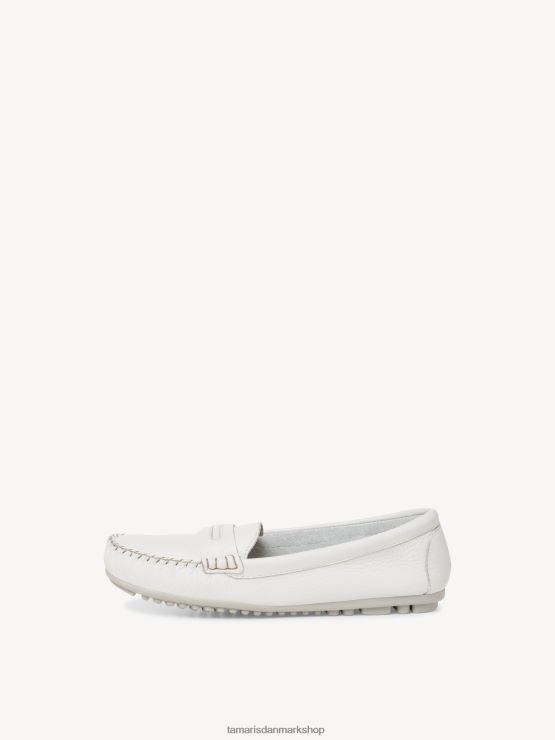 Tamaris Kvinder lædermoccasin - hvid/hvid læder XVXV8T570 sko
