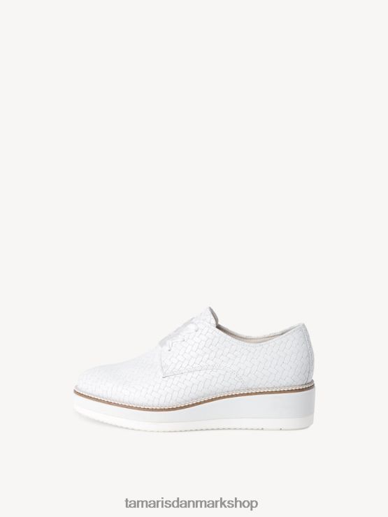 Tamaris Kvinder læder lave sko - hvid/hvid struktur. XVXV8T2018 sko