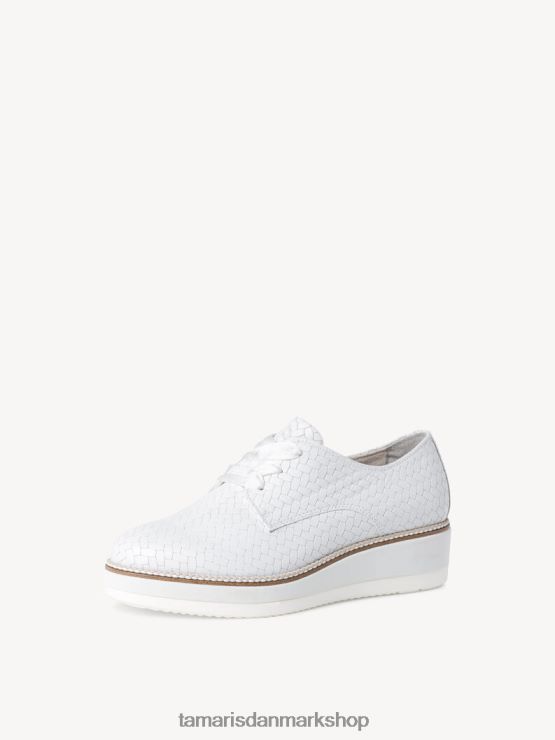 Tamaris Kvinder læder lave sko - hvid/hvid struktur. XVXV8T2018 sko