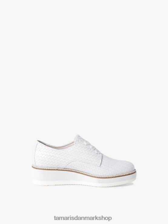 Tamaris Kvinder læder lave sko - hvid/hvid struktur. XVXV8T2018 sko