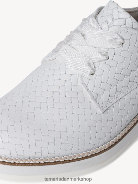 Tamaris Kvinder læder lave sko - hvid/hvid struktur. XVXV8T2018 sko