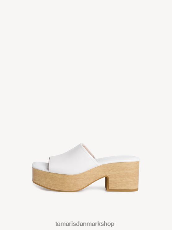 Tamaris Kvinder læder mule - hvid/hvid læder XVXV8T1159 sko