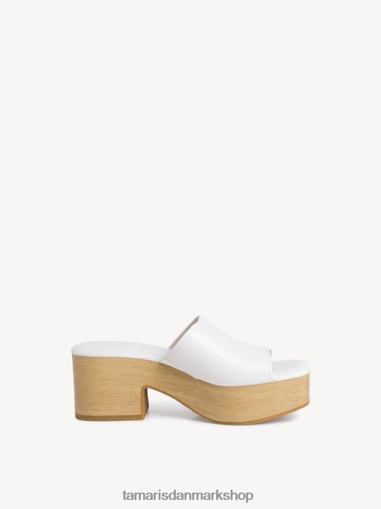 Tamaris Kvinder læder mule - hvid/hvid læder XVXV8T1159 sko