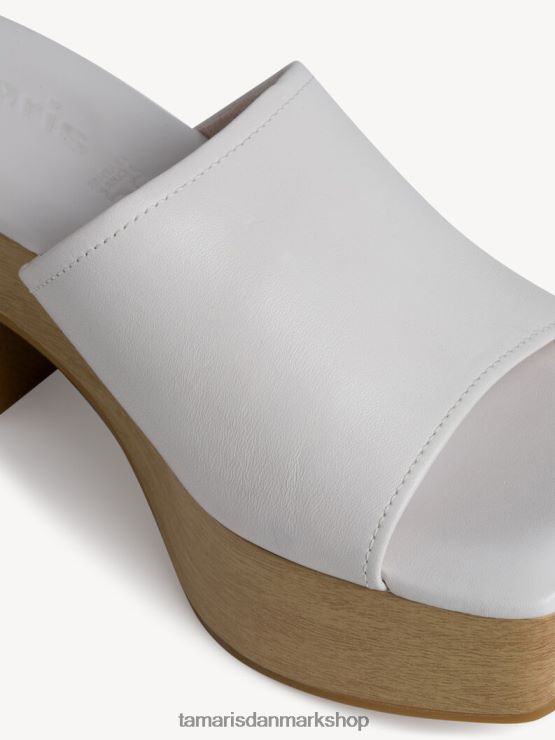 Tamaris Kvinder læder mule - hvid/hvid læder XVXV8T1159 sko