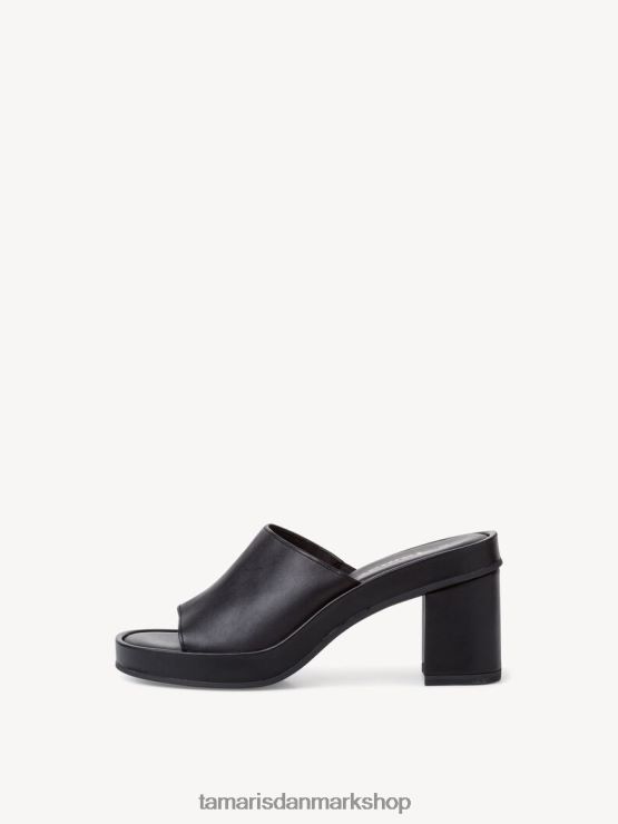 Tamaris Kvinder læder mule - sort/sort læder XVXV8T1612 sko