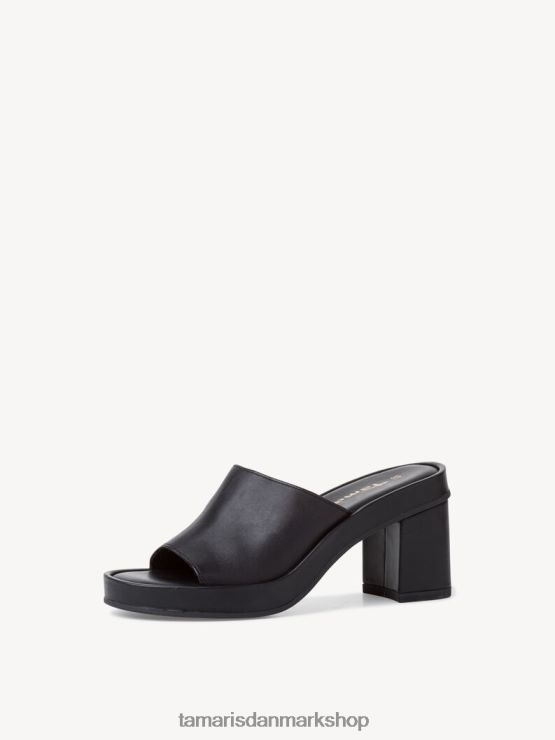 Tamaris Kvinder læder mule - sort/sort læder XVXV8T1612 sko