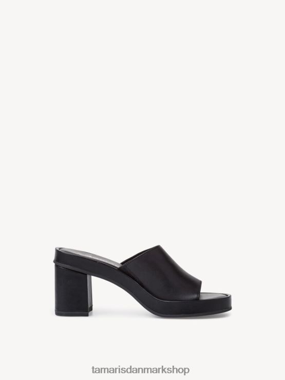 Tamaris Kvinder læder mule - sort/sort læder XVXV8T1612 sko