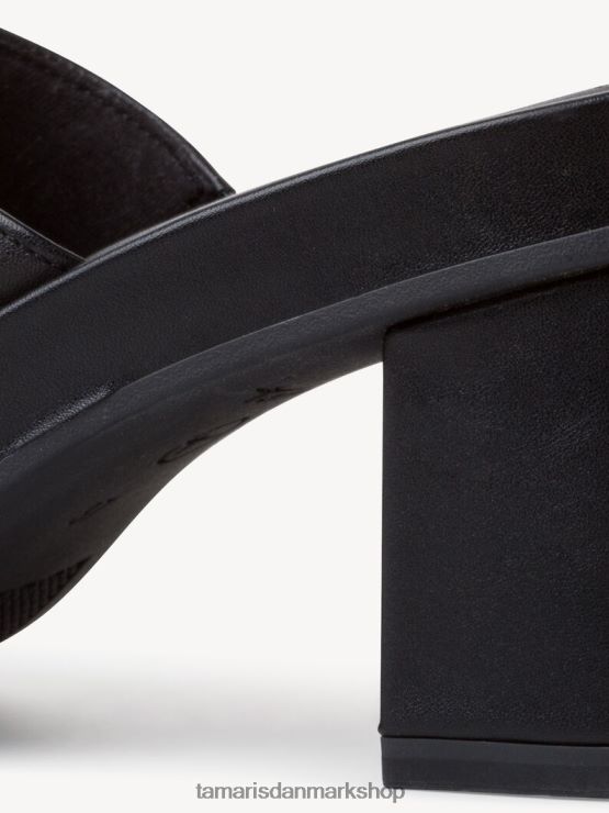 Tamaris Kvinder læder mule - sort/sort læder XVXV8T1612 sko