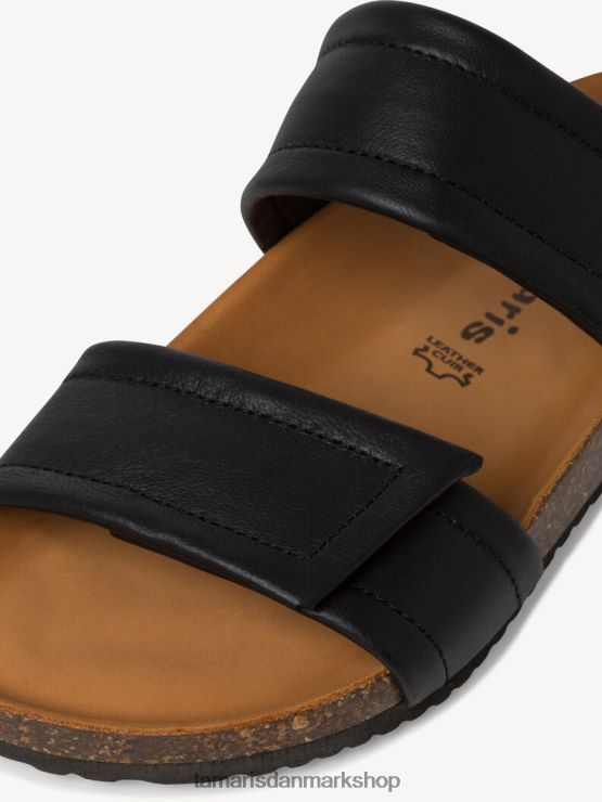 Tamaris Kvinder læder mule - sort/sort læder XVXV8T1914 sko