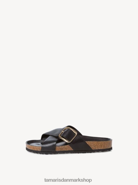 Tamaris Kvinder læder mule - sort/sort læder XVXV8T2050 sko