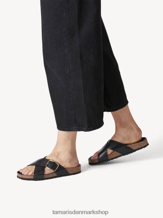 Tamaris Kvinder læder mule - sort/sort læder XVXV8T2050 sko