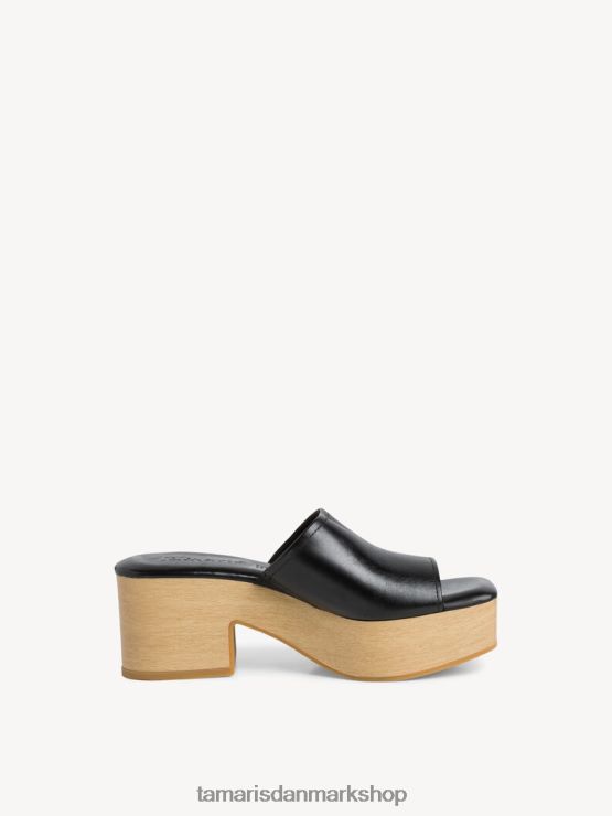 Tamaris Kvinder læder mule - sort/sort læder XVXV8T205 sko