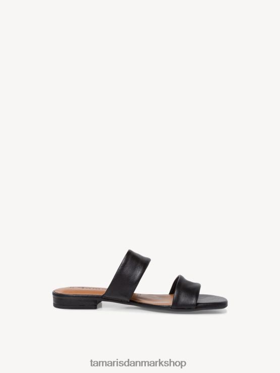 Tamaris Kvinder læder mule - sort/sort læder XVXV8T630 sko