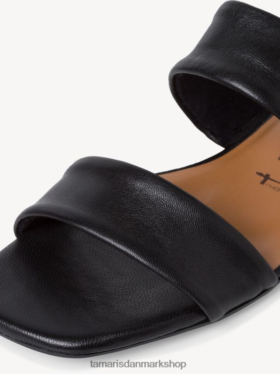 Tamaris Kvinder læder mule - sort/sort læder XVXV8T630 sko