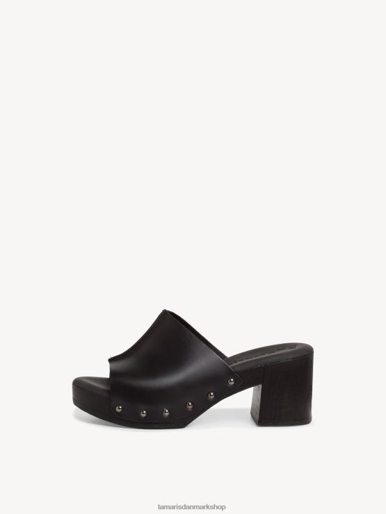 Tamaris Kvinder læder mule - sort/sort læder XVXV8T983 sko