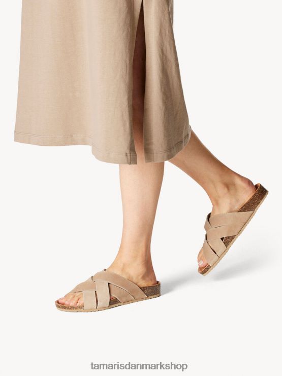 Tamaris Kvinder lædermule - beige/taupe XVXV8T2149 sko