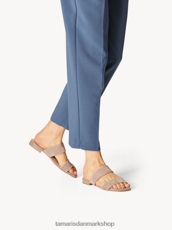 Tamaris Kvinder lædermule - beige/taupe ruskind XVXV8T1028 sko