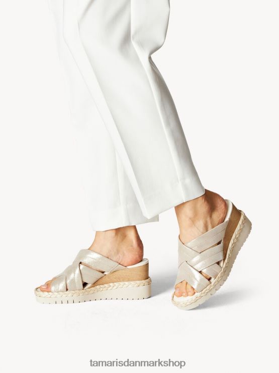 Tamaris Kvinder lædermule - hvid/champagne XVXV8T435 sko