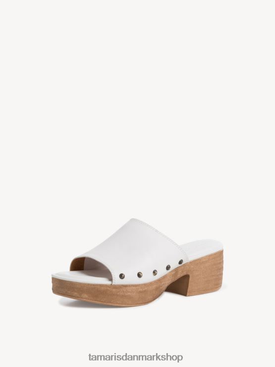 Tamaris Kvinder lædermule - hvid/offwhite læder XVXV8T1858 sko